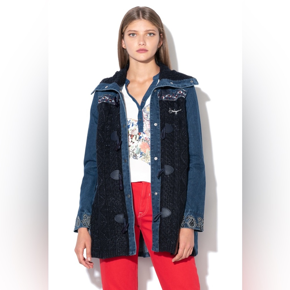 Desigual Best Team Denim Duffel Coat